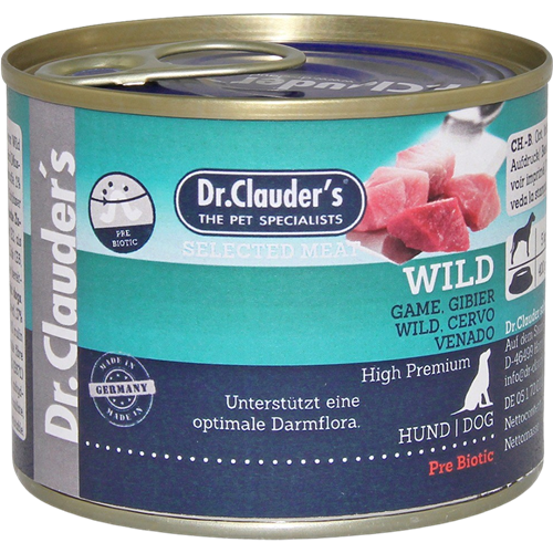 6x Dr. Clauder's Selected Meat - 200 g - Wild 