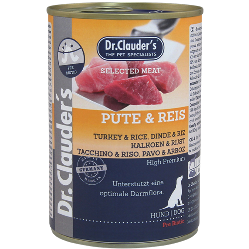 Dr. Clauder's Selected Meat - 400 g - Pute & Reis 