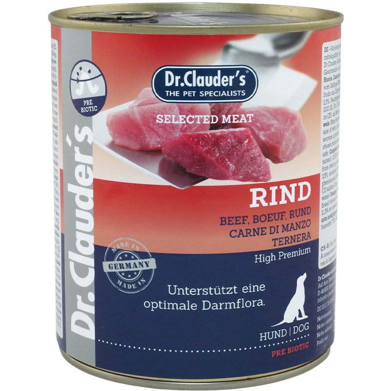 6x Dr. Clauder's Selected Meat - 800 g - Rind 