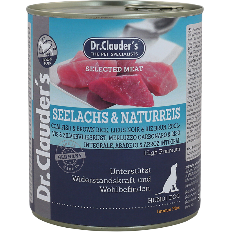 Dr. Clauder's Selected Meat - 800 g - Seelachs & Naturreis 
