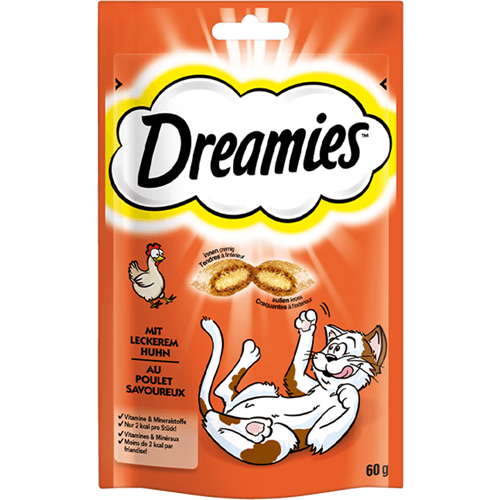 6x DREAMIES Traumhafte Katzensnacks - 60 g - Huhn 