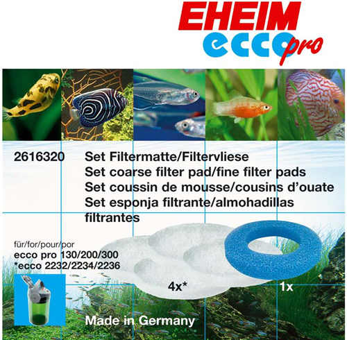 EHEIM Set Filtermatte & Filtervlies für Ecco Pro - 1 x Matte, 4 x Vlies 