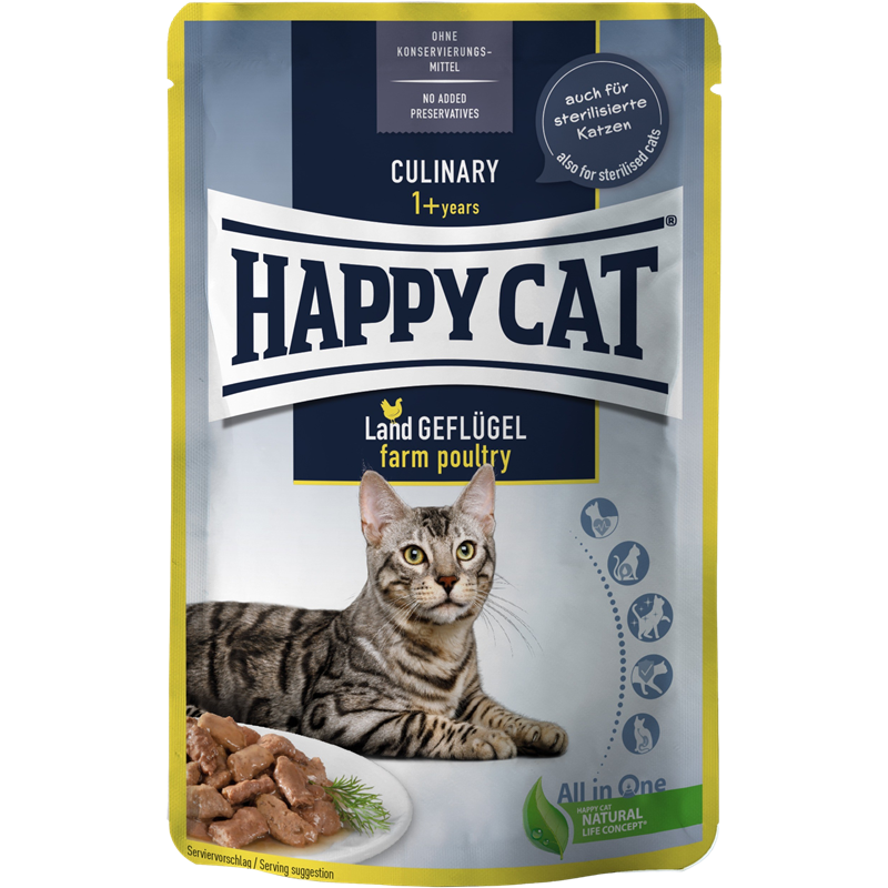 Happy Cat Pouch Culinary - 85 g - Land Geflügel 