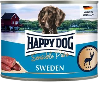 6x Happy Dog Sensible Pure - 200 g - Sweden Wild Pur 