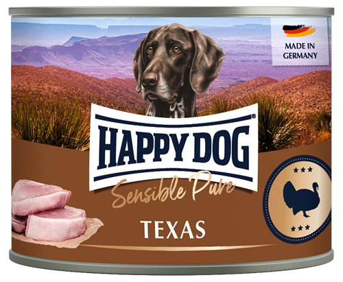 6x Happy Dog Sensible Pure - 200 g - Texas Truthahn Pur 