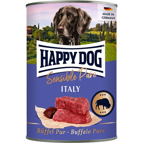 6x Happy Dog Sensible Pure - 400 g - Italy Büffel Pur 