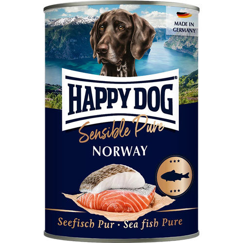 6x Happy Dog Sensible Pure - 400 g - Norway Seefisch Pur 