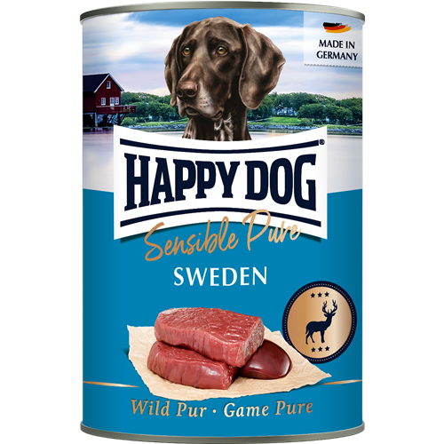 6x Happy Dog Sensible Pure - 400 g - Sweden Wild Pur 