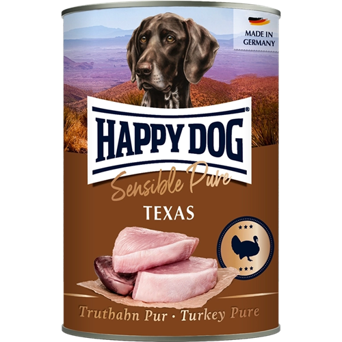6x Happy Dog Sensible Pure - 400 g - Texas Truthahn Pur 