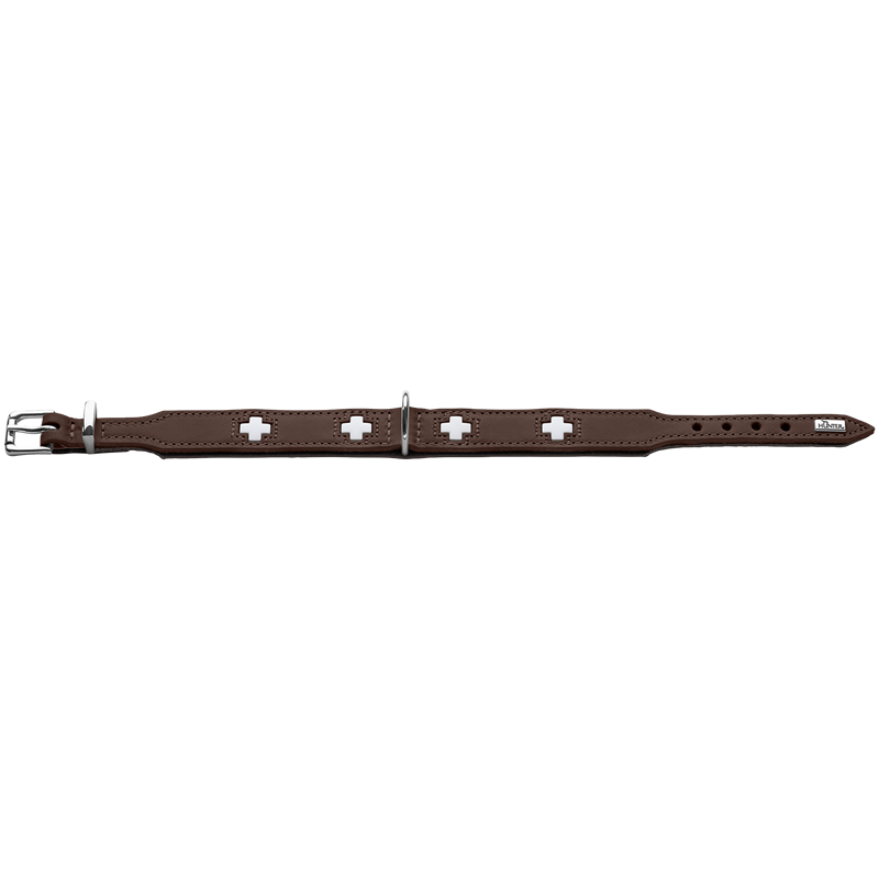 HUNTER Halsband Swiss - braun - M (41 – 49 cm) 