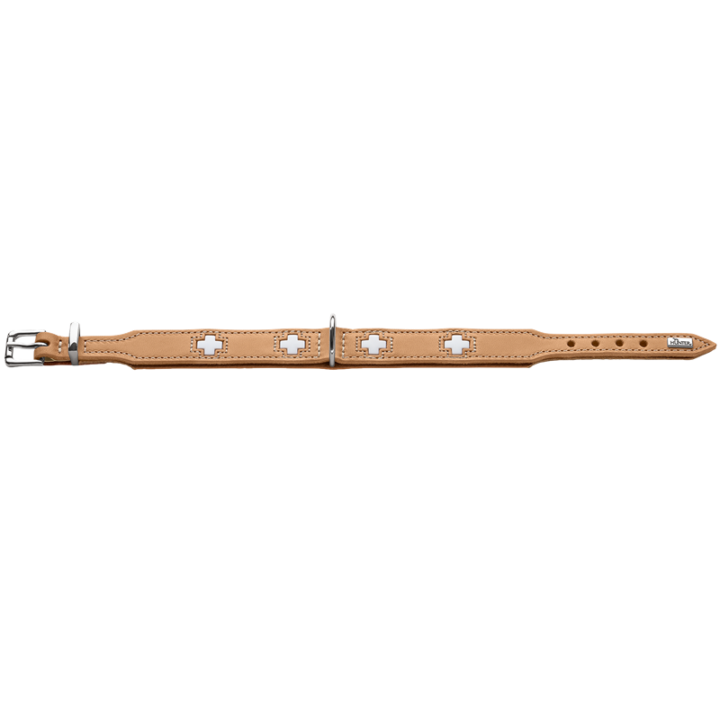 HUNTER Halsband Swiss - natur / beige - S / M (35 – 43 cm) 