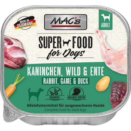 10x MAC's Dog - 150 g - Kaninchen, Wild & Ente 