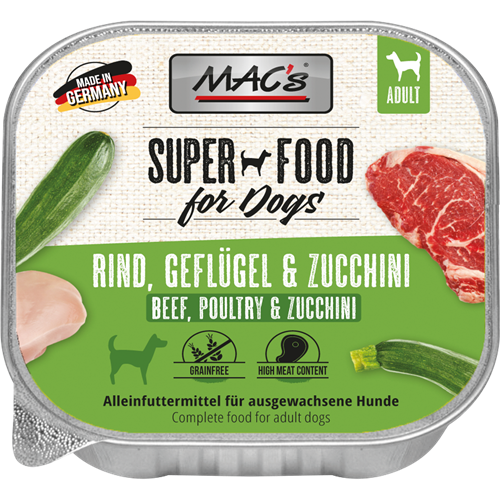 10x MAC's Dog - 150 g - Rind, Geflügel & Zucchini 