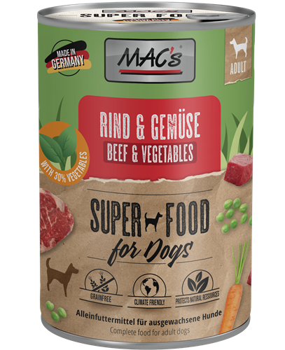 6x MAC's Dog - 400 g - Rind & Gemüse 