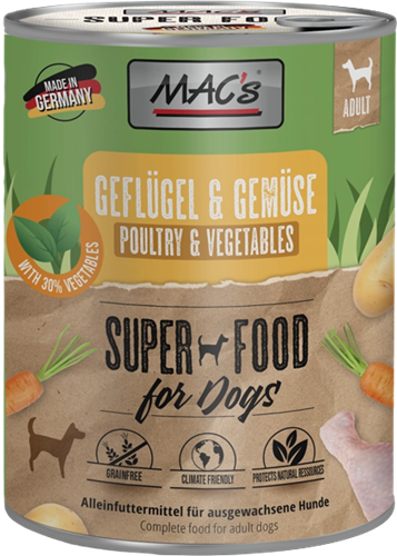 6x MAC's Dog - 800 g - Geflügel & Gemüse 