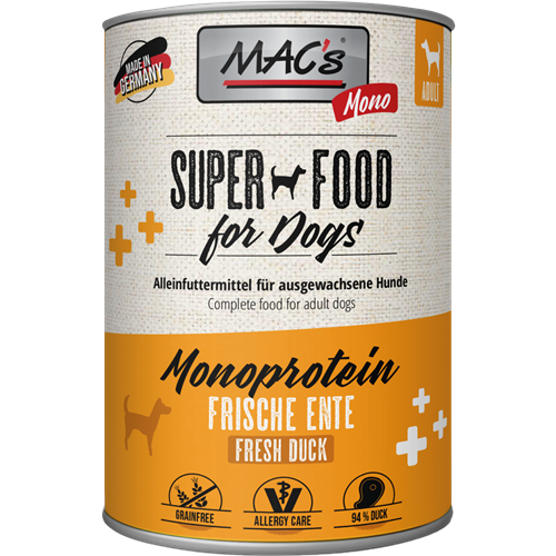 6x MAC's Dog Monoprotein - 400 g - Ente 