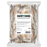 MAX MAG Kaninchenohren mit Fell - 1 kg 