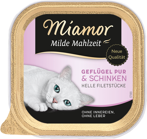 16x Miamor Milde Mahlzeit - 100 g - Geflügel & Schinken 