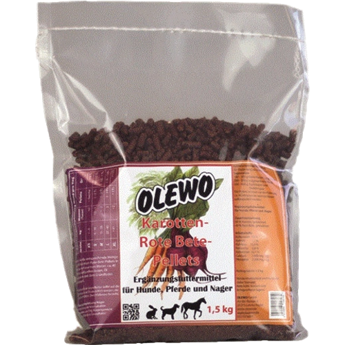 OLEWO Karotten-Rote Bete-Pellets für Hund, Pferd & Nager - 1,5 kg 