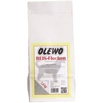 OLEWO Reis-Flocken für Hunde - 1 kg 