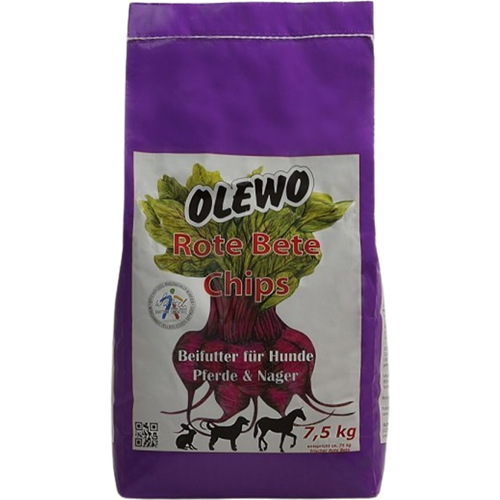 OLEWO Rote Bete-Chips für Hund, Pferd & Nager - 7,5 kg 