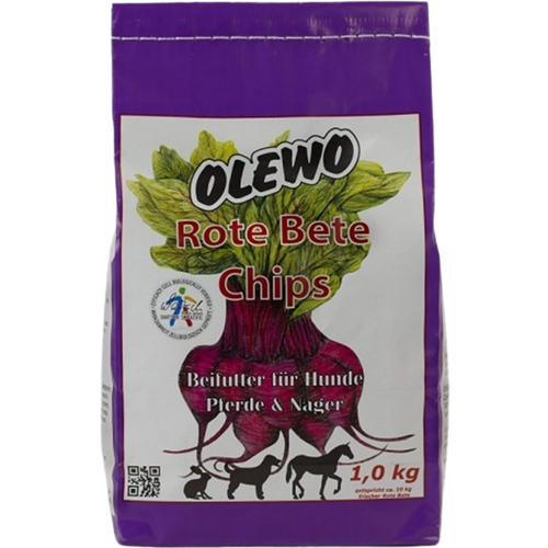 OLEWO Rote Bete-Granulat-Chips für Hund, Pferd & Nager - 1 kg 
