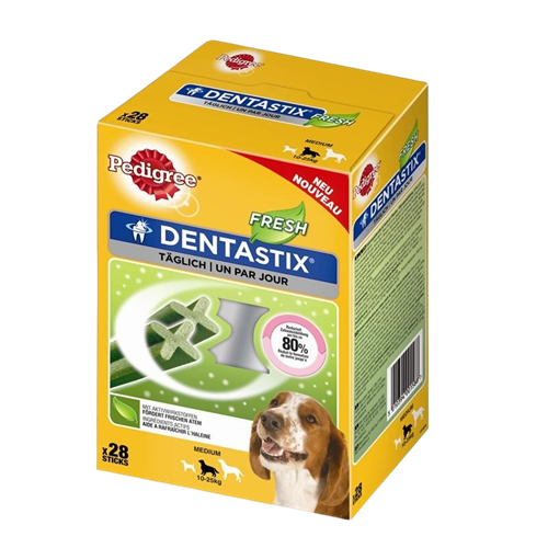 4x Pedigree Dentastix Fresh - für mittelgroße Hunde - 28 Stück 