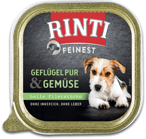 11x Rinti Feinest - 150 g - Geflügel Pur & Gemüse 