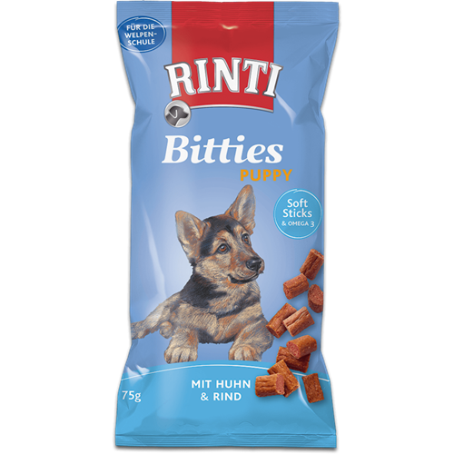 16x Rinti Puppy Bitties - 75 g - Huhn & Rind 