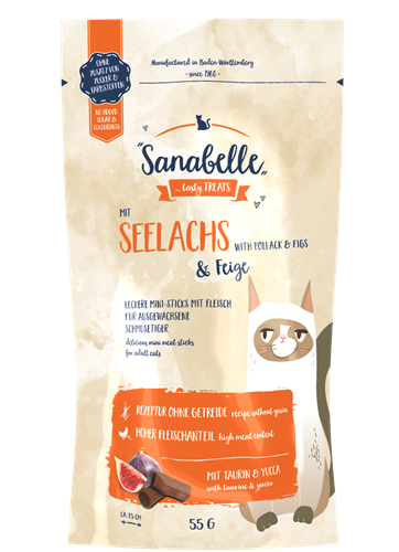 4x Sanabelle Snack - 55 g - Seelachs & Feige 