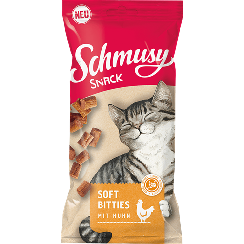 16x Schmusy Snack Soft Bitties - 60 g - mit Huhn 