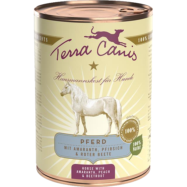 Terra Canis Menü Classic - 400 g - Pferd mit Amaranth, Pfirsich & Roter Beete 