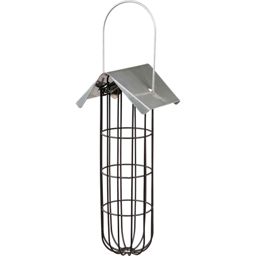 TRIXIE Meisenknödelhalter mit Dach - 4 Knödel, Metall, 11 × 25 × 10 cm, schwarz 