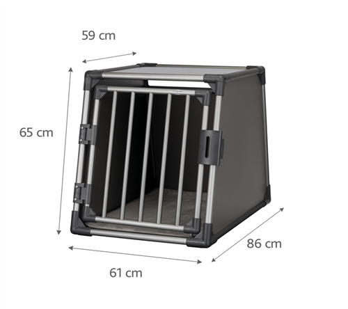 TRIXIE Transportbox Aluminium graphit - 61 × 65 × 86 cm 