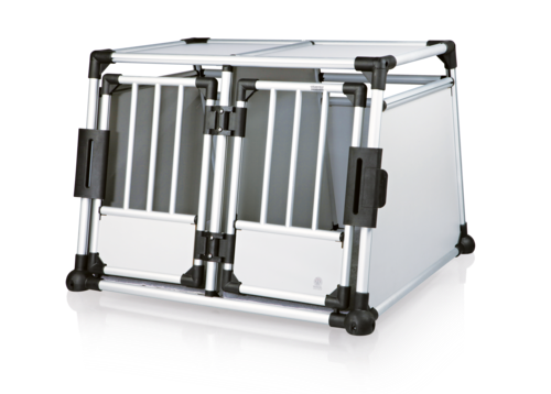 TRIXIE Doppel-Transportbox aluminium - Größe M / L 