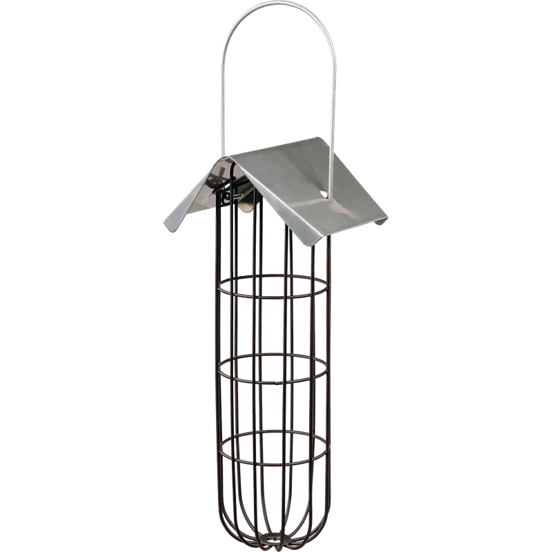TRIXIE Meisenknödelhalter mit Dach - 4 Knödel, Metall, 11 × 25 × 10 cm, schwarz 