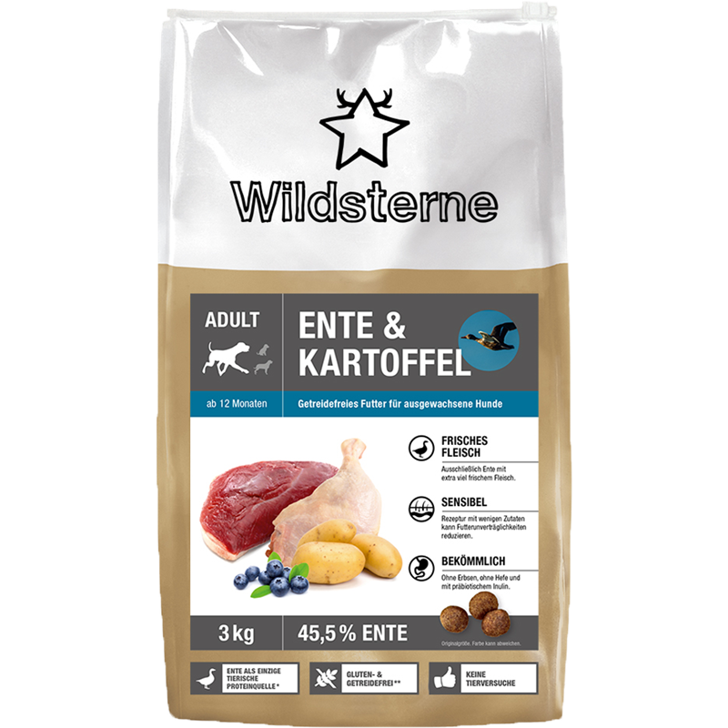 Wildsterne Ente & Kartoffel Adult - 3 kg 
